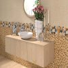 دکور کاشی طرح ارکیده رنگ کرم