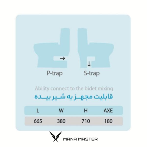 توالت فرنگی مشکی سرمد مدل دایموند - تصویر 3